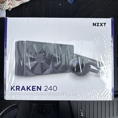 NZXT Kraken 240 Liquid CPU Cooler RL-KN240-B1 Black Dual 120mm Fans NEW SEALED!