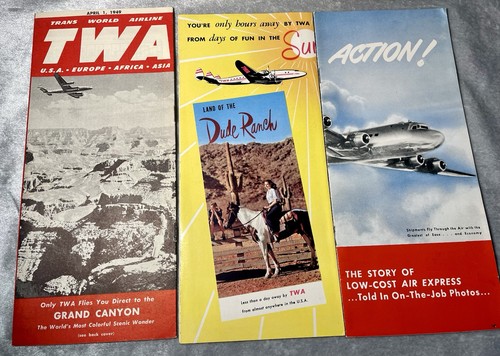 1949 TWA Trans World Airlines Souvenir Flight Packet With Letter & Brochures  - Picture 5 of 13