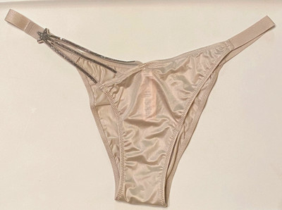 Victorias Secret Starstruck Gray Shine Rhinestone Brazilian Panty Size L Stars