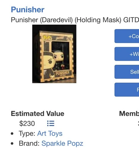 Funko Pop! Marvel- Punisher 216 Rare Chase by Sparkle Popz Customs