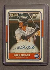 NOAH MILLER 2025 Onyx Vintage ON-CARD BLUE INK AUTO Dodgers