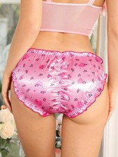 XL Kawaii Satin Ruffle Panties Women Sissy Cr...