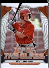 2020 Panini Prizm #TOC-15 Will Wilson Top of The Class Silver Prizm
