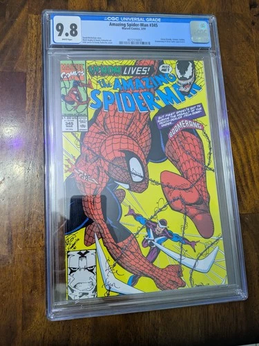 Amazing Spider-Man # 345 CGC 9.8 Marvel 1991 Cletus Venom Cardiac Boomerang