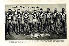 Old Vintage Print C1920 Snake Men Witchcraft Australia Waterfall Forest