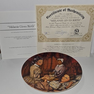 Knowles Gone With the Wind Plate VI ''Melanie Gives Birth'' Fine China