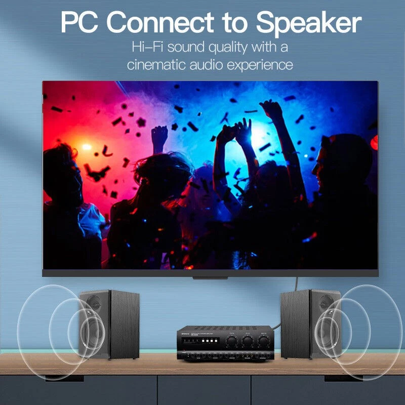 Digital Fibre Optical Audio Toslink SPDIF Coaxial Cable Plug for SPeaker TV PS4 - Image 4 of 4