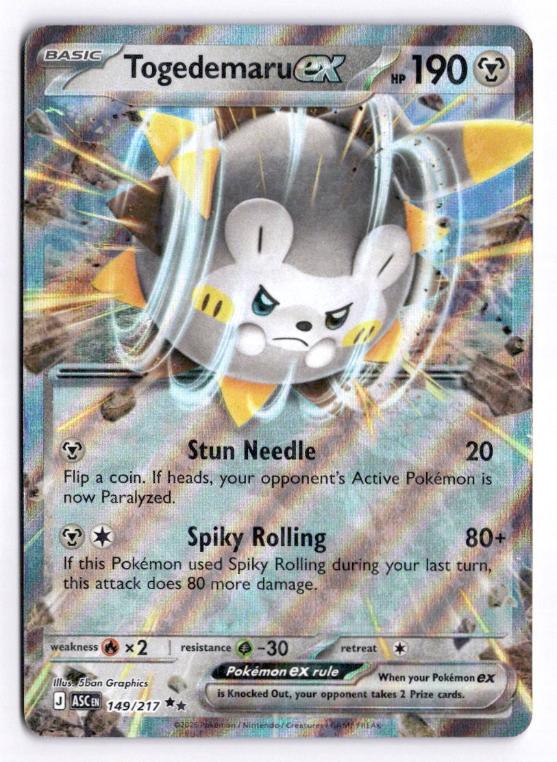 Togedemaru ex 149/217 Ascended Heroes Double Rare Pokemon