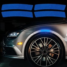 4 Pcs Car Reflective Trim Side Marker Stickers, Automotive Exterior 4 Blue