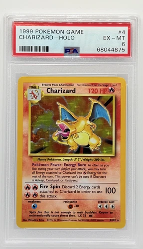 1999 Pokemon Charizard Holo PSA 6 Base Set #4/102 Unlimited WOTC