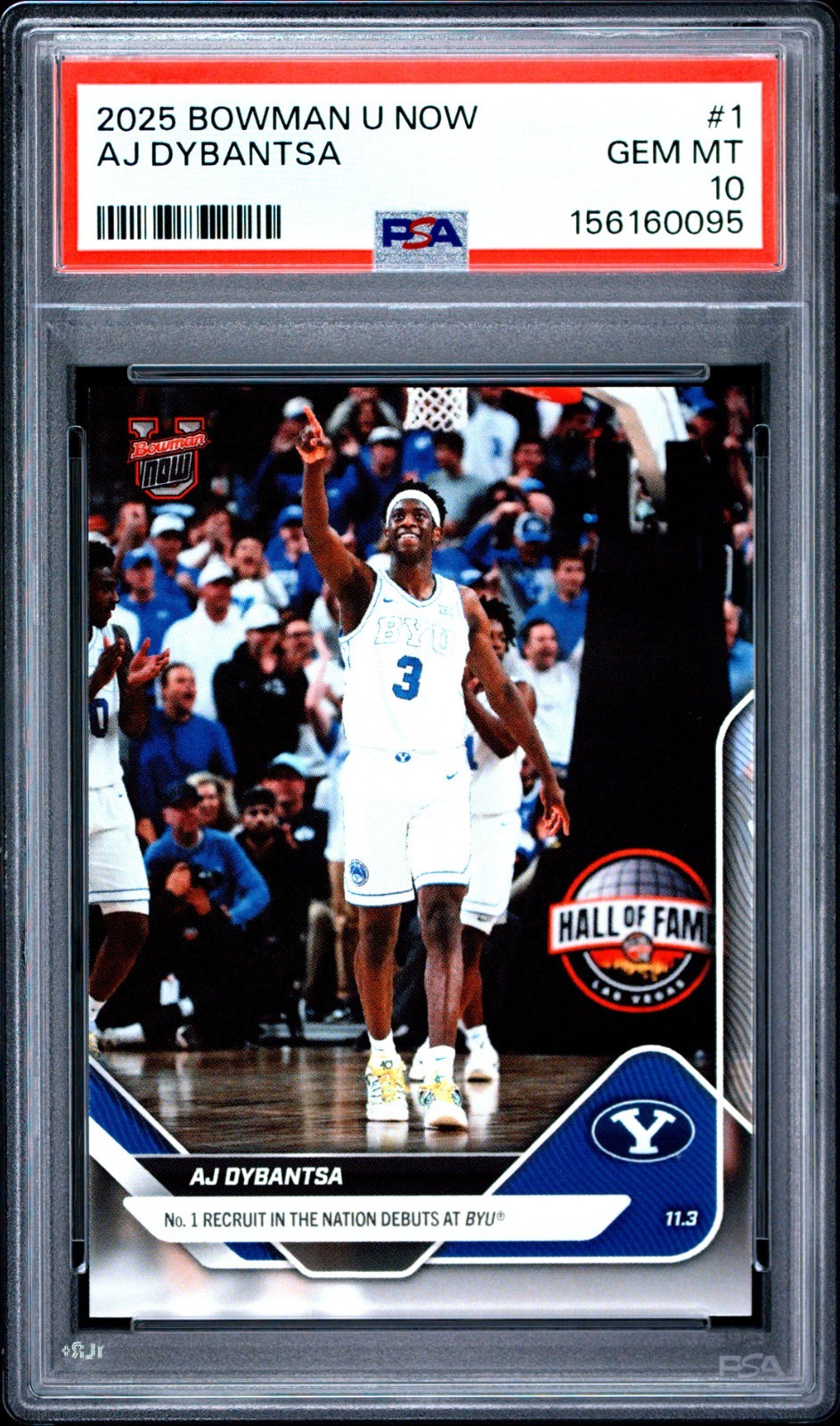 2025 Bowman U University Now AJ Dybantsa #1 Recruit BYU PSA 10 GEM MINT