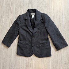 Janie and Jack Blazer Boys 3T Gray Wool Herringbone Suit Jacket Formal EUC