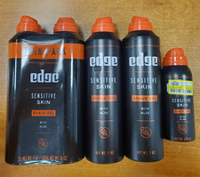 5 Pack: Edge Sensitive Skin Men's Shave Gel w/ Aloe 7oz.  2.75oz. E11D