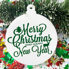 20Pcs 3 Inch Blank Acrylic Christmas Ornaments 2025 White Unfinished round Acryl