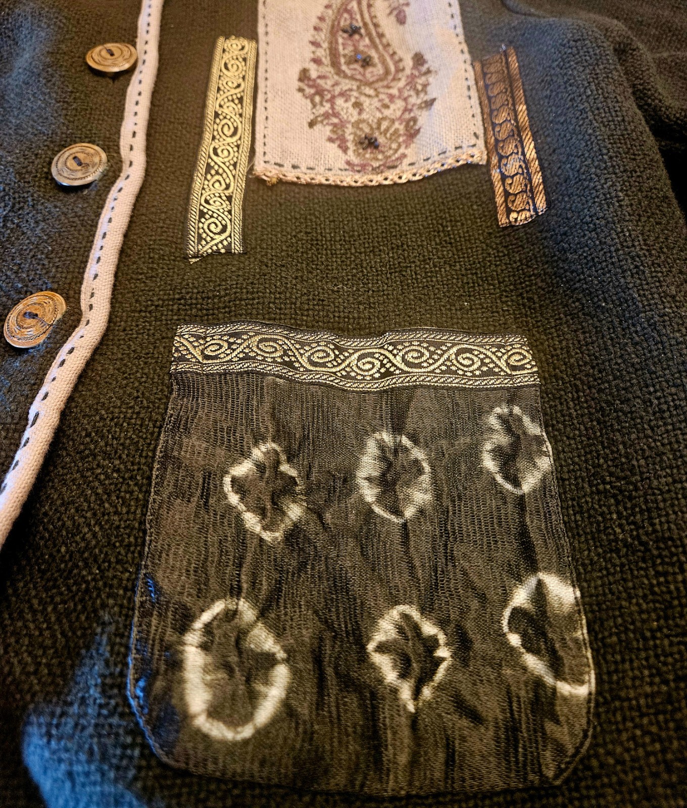 Flashback Patchwork Unique Jacket. Dark Olive. Me… - image 7