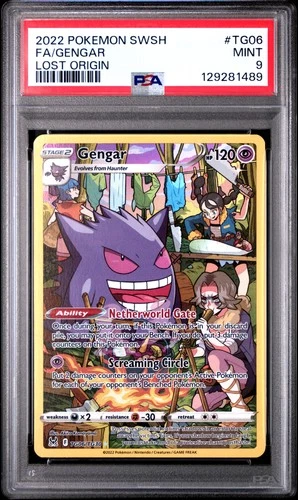 2022 POKEMON SWORD & SHIELD LOST ORIGIN #TG06 FULL ART/GENGAR PSA 9