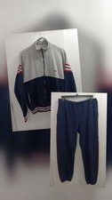 Vintage Christian Dior Track Suit Large Size L Blue Gray Red Pin Stripe READ 