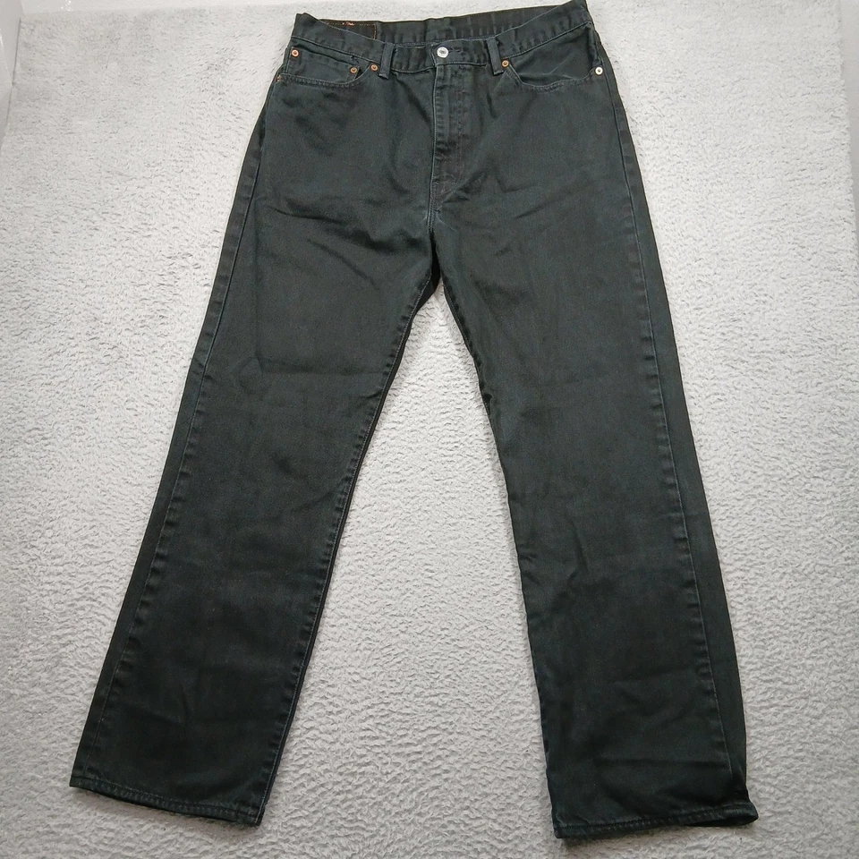 Levi's 751 Jeans Men's 38x32 Black Straight Leg Denim Pants - Image 2 of 4