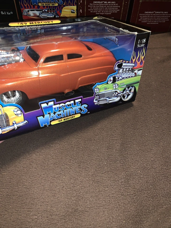 Vintage 2002 Muscle Machines Rare Orange '49 Mercury 1:18 Die-Cast Car READ - Image 2 of 4