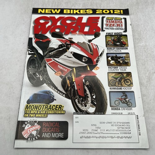 Cycle World Motorcycle Magazine 2011 Lot of 10 Issues Honda Suzukis Yamaha BMW - Picture 11 of 12