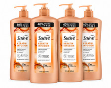 Suave Keratin Infusion Smoothing Shampoo 18 oz 4 Pack For Frizzy Hair
