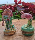 New ListingTwo Vintage Limoges France Trinket Box Flamingo Boxes Peint Main *Both Signed*