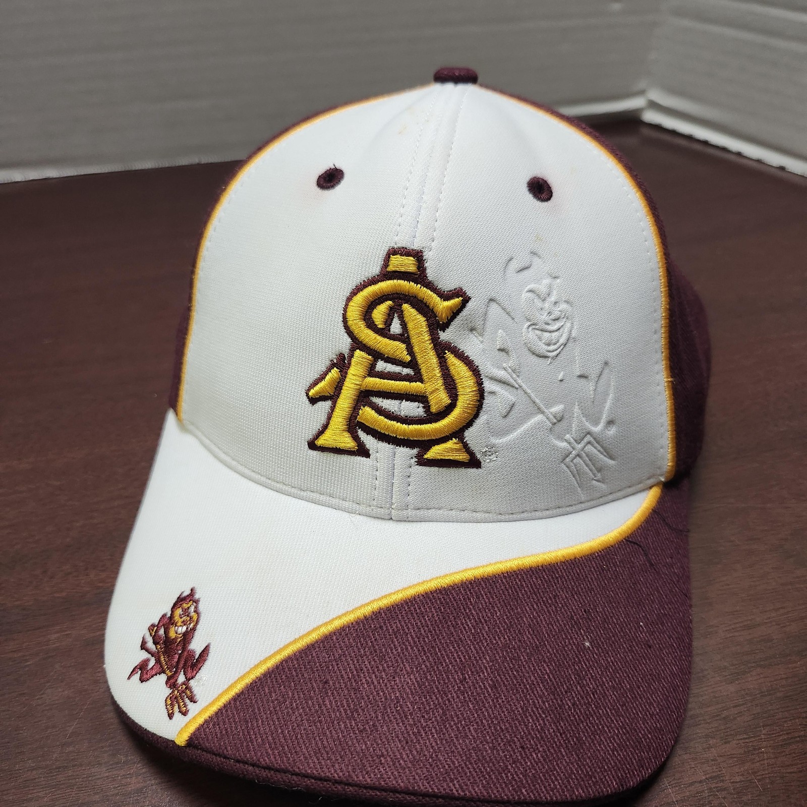 Arizona State Sun Devils Hat Cap Strap Back Mens One Size Maroon White NCAA