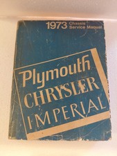 Factory 1973 Plymouth Chrysler Imperial Chassis Service Manual Used Oem