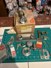 VINTAGE Schlage H153 Plymouth 605 satin chrome 2-3/4 BS entry door knob deadbolt