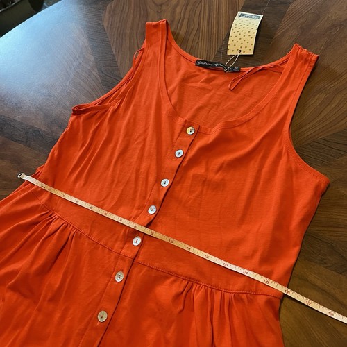 Gudren Sjoden Orange Marimba Jersey Dress Organic Cotton NWT Womens S - Picture 7 of 15