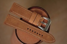 Handmade brown suede PAM Officine Panerai strap size 24 or any size 