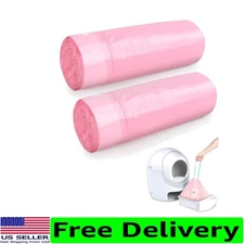 Pack of 40 Heavy-Duty Litter Liners - Ideal for Automatic Cat Litter Box, Pink