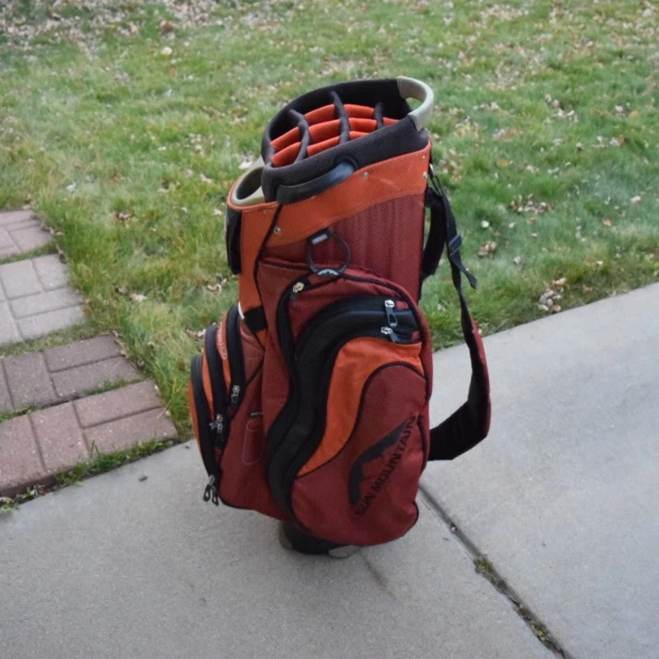 Bolsa de carrito de golf Sun Mountain C-130 15 vías naranja quemado/naranja y negro Foto 3 de 4