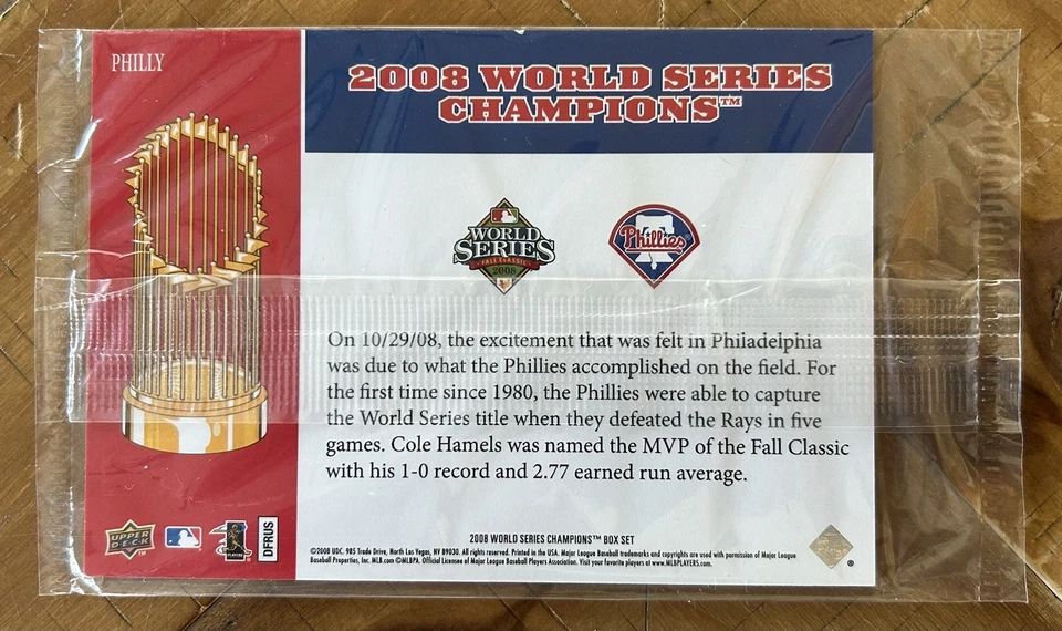 2008 Upper Deck World Series Philadelphia Phillies Jumbo #philly - Изображение 2 из 3