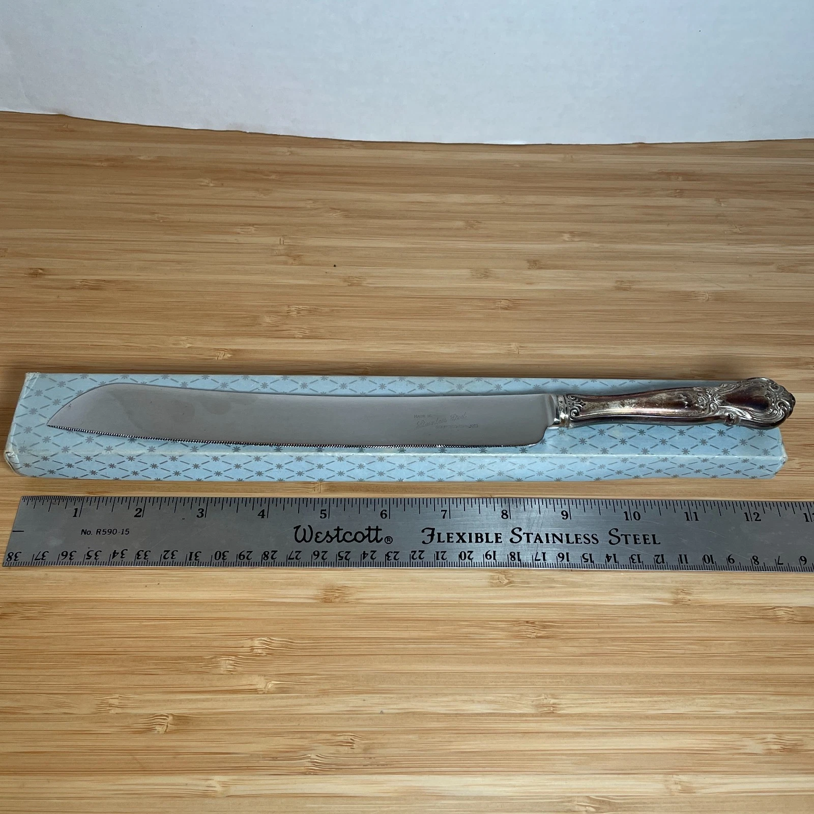 Web Sterling Silver Handle Serrated Cake/Bread Knife w/ 8" Stainless Steel Blade