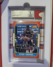 1986-87 Fleer Jersey Fusion Mychal Thompson #111 BGS 9 Auto Game Used Shoe