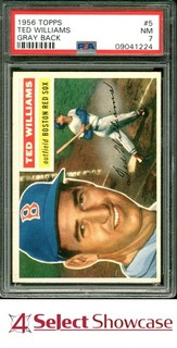 1956 TOPPS #5 TED WILLIAMS RED SOX HOF GRIGIO RETRO PSA 7