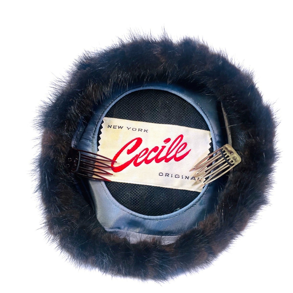 Cecile Original Mink Fur Pillbox Hat Womens 22 Honey Blonde Vintage Made in USA Vintage Blonde Mink Pillbox Hat With Bow – Very Breezy main image 3