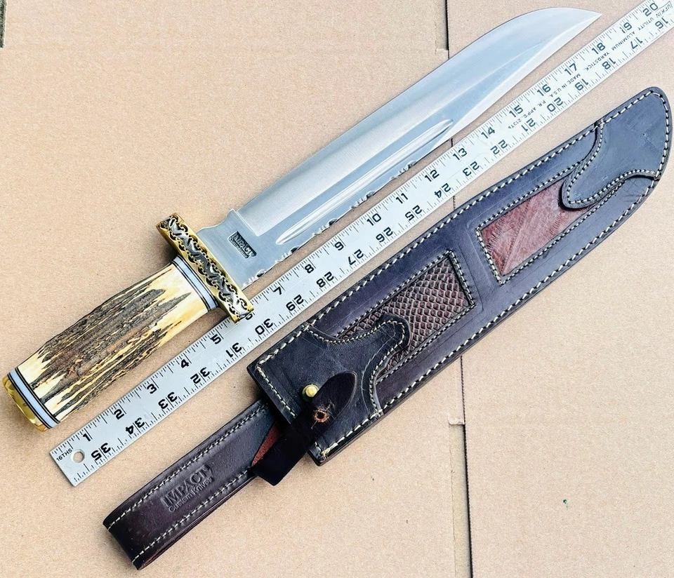 Cubiertos de impacto hechos a medida grandes 19" cuchillo Bowie sin usar hechos a mano cuchillos RAROS Foto 4 de 4