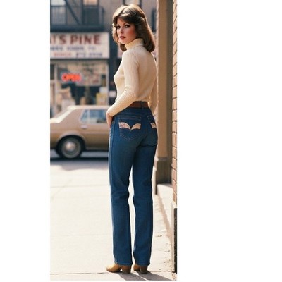 Vtg Nès Pas? Womens Indigo Denim Jeans Size 26 Wing Pockets Made in Taiwan Rare