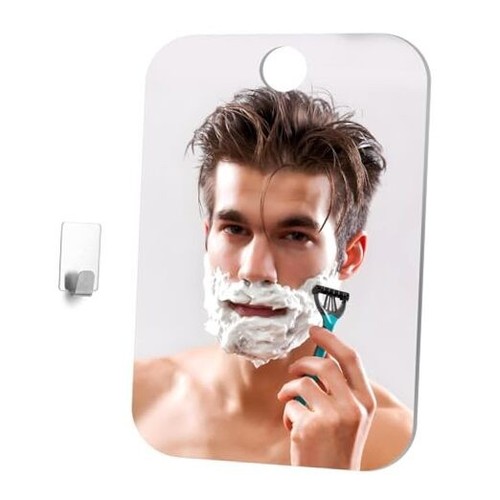 Shower Mirror Fogless for Shaving, Small 5 x 7inch Wall Hanging Shower Mirror,