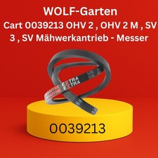 Keilriemen für Wolf Cart 0039213 OHV 2, OHV 2 M, SV 3,SV Mähwerkantrieb - Messer