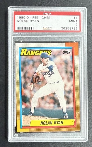 1990 O-Pee-Chee Nolan Ryan #1 PSA 9 Texas Rangers Base Set Baseball Card