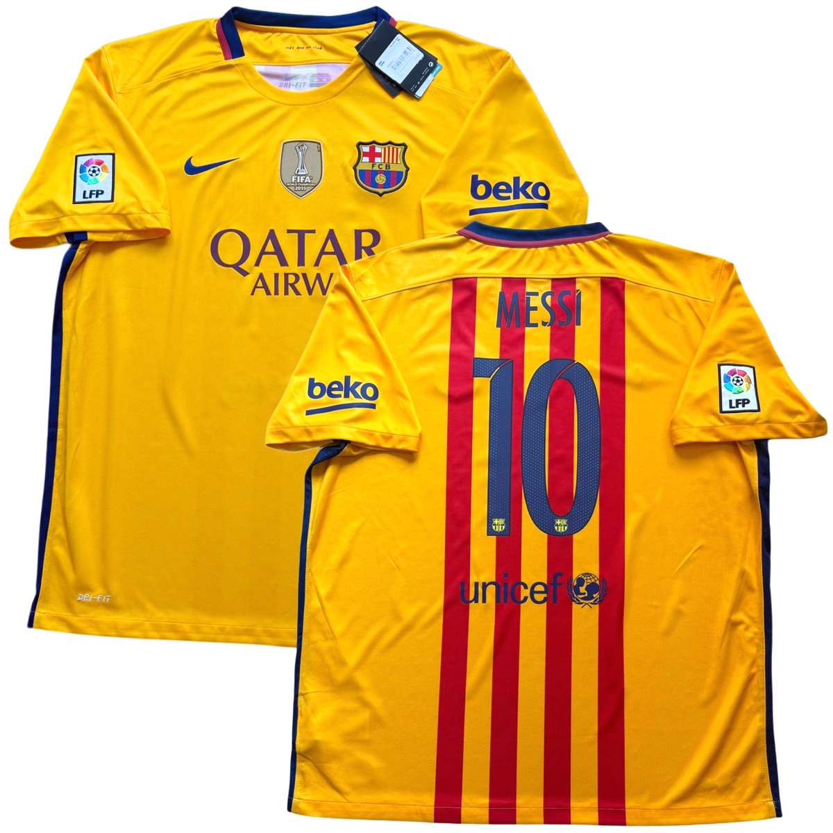 2015/16 Barcelona Away Jersey #10 Messi 2XL Nike Soccer La Liga