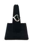 Vintage 925 Sterling Silver Heart Open Ring Size 7