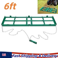 6 FT Drag Harrow Driveway Grader, Heavy Duty Tow Behind Rake for ATV/UTV Tractor