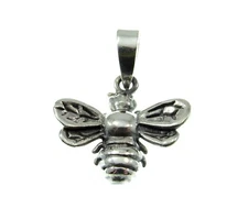 Handcrafted Solid 925 Sterling Silver Flying Insect Bumble Bee Charm Pendant