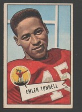 1952 Bowman Large Football Card #39 Emlen Tunnell-New York Giants Vg Card