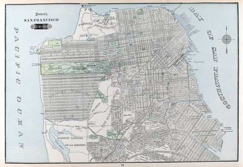 1901 Tunison Map San Francisco California Golden Gate Park Presidio Laguna City - Picture 2 of 4