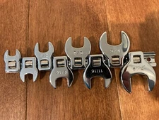 Great Neck 8 PCS.  3/8" SAE Crow Foot Wrench Standard Set with Rail Crowfoot 